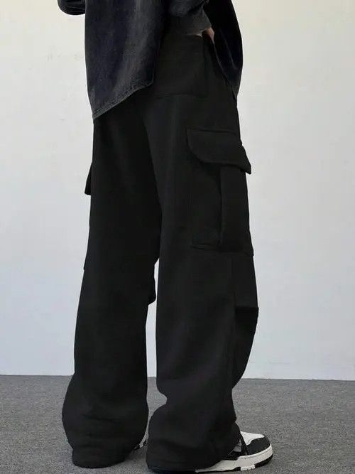 Designer × Japanese Brand Black Cargo Pocket sweatpants Loose Baggy fit Size US 32 / EU 48 - 4 Thumbnail