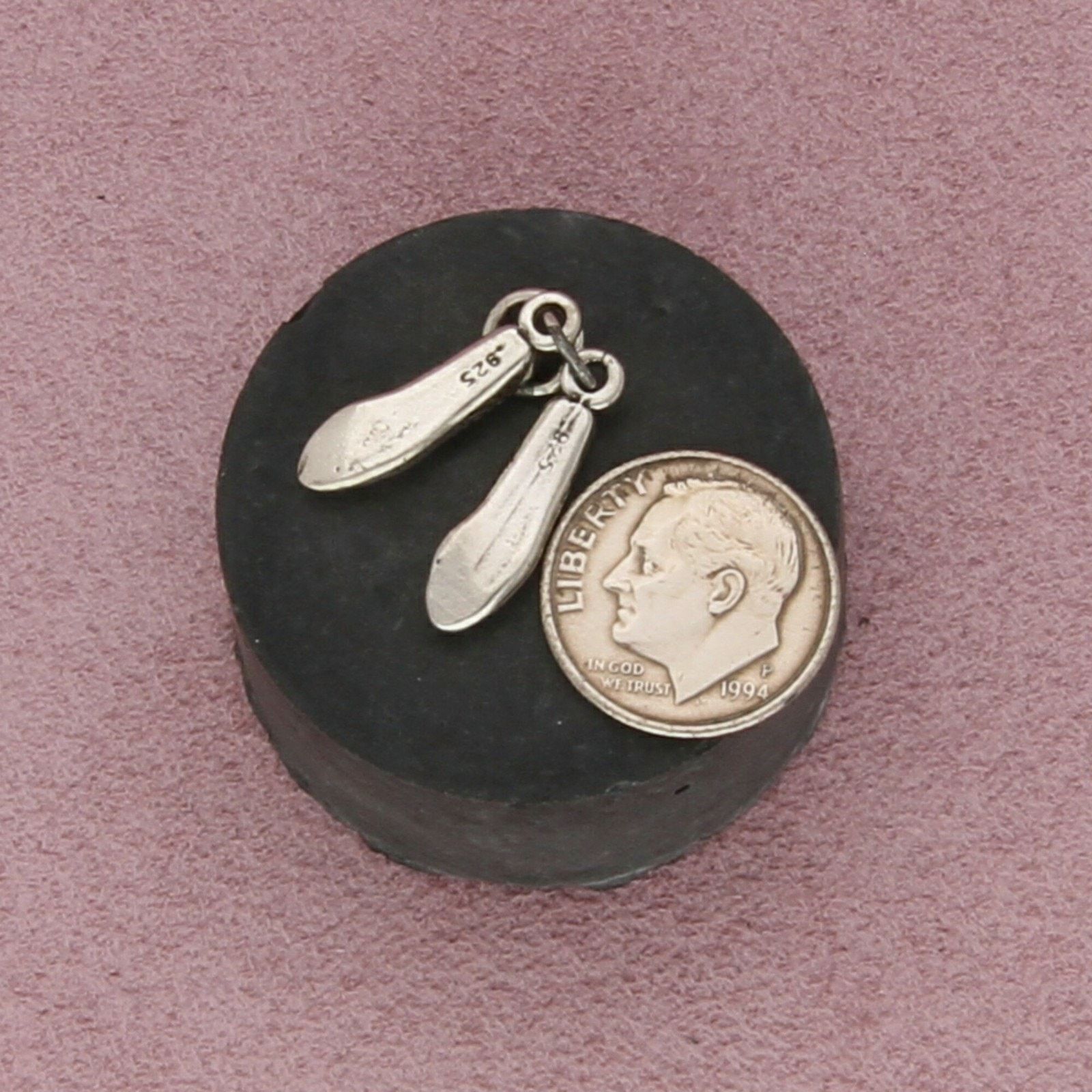 Sterling Silver sterling silver vintage 3d ballet flat shoes charm pendant Size ONE SIZE - 3 Thumbnail