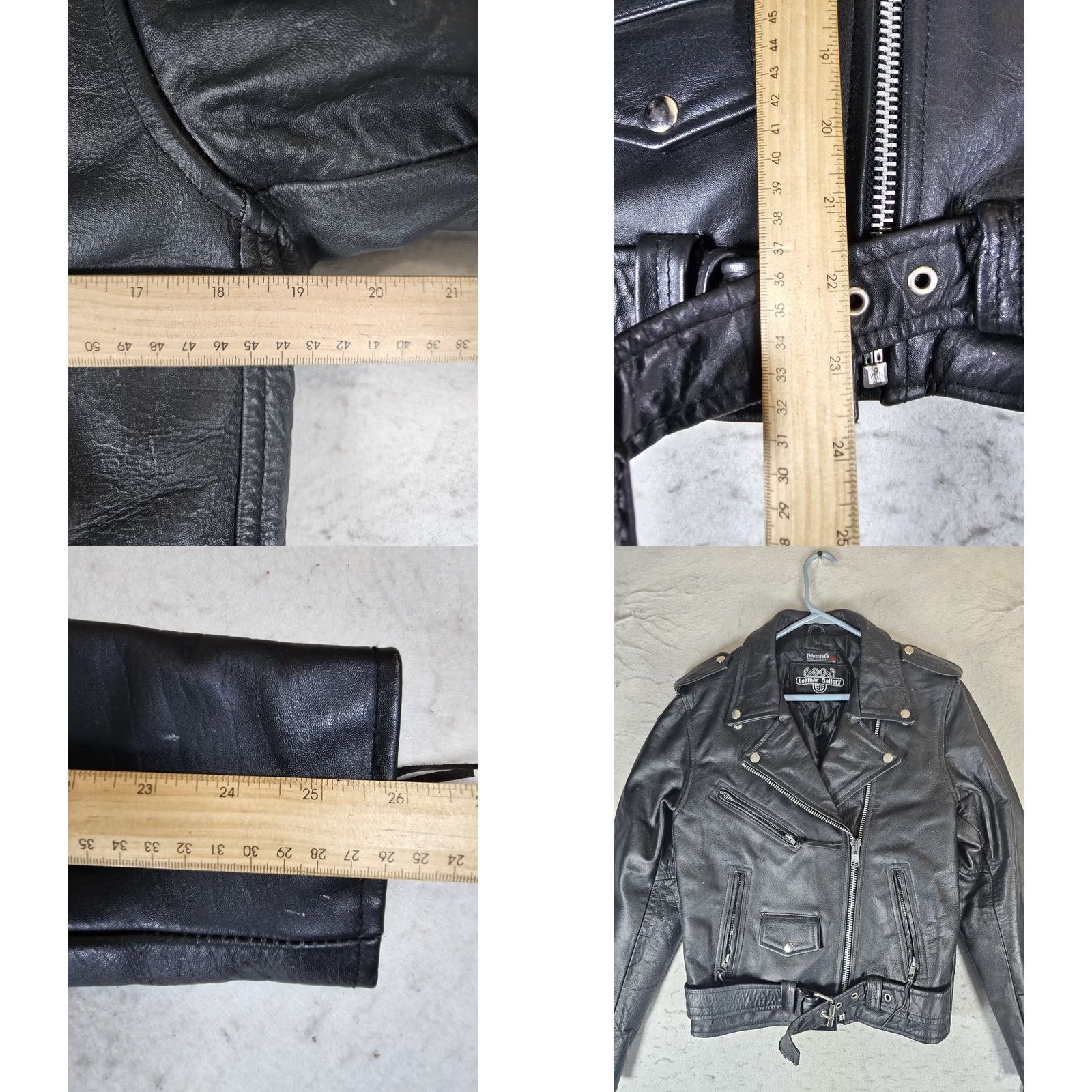 Vintage VINTAGE Leather Gallery Thinsulate Lined Leather Biker Jacket Belted Size Large Black - Men’s? Women’s? Unisex Adults (Motorcycle Jacket) Size US L / EU 52-54 / 3 - 10 Thumbnail