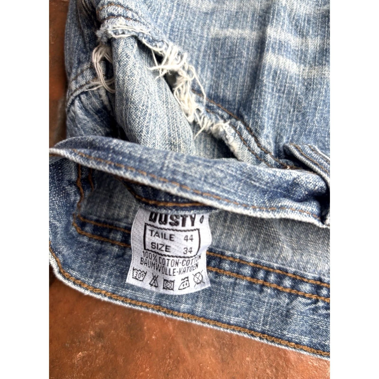 Vintage VINTAGE Dusty Jeans Men 34x30 Distressed Baggy Wide-Leg 90s Grunge Hip Hop Skater Cotton Denim Size US 34 / EU 50 - 4 Thumbnail
