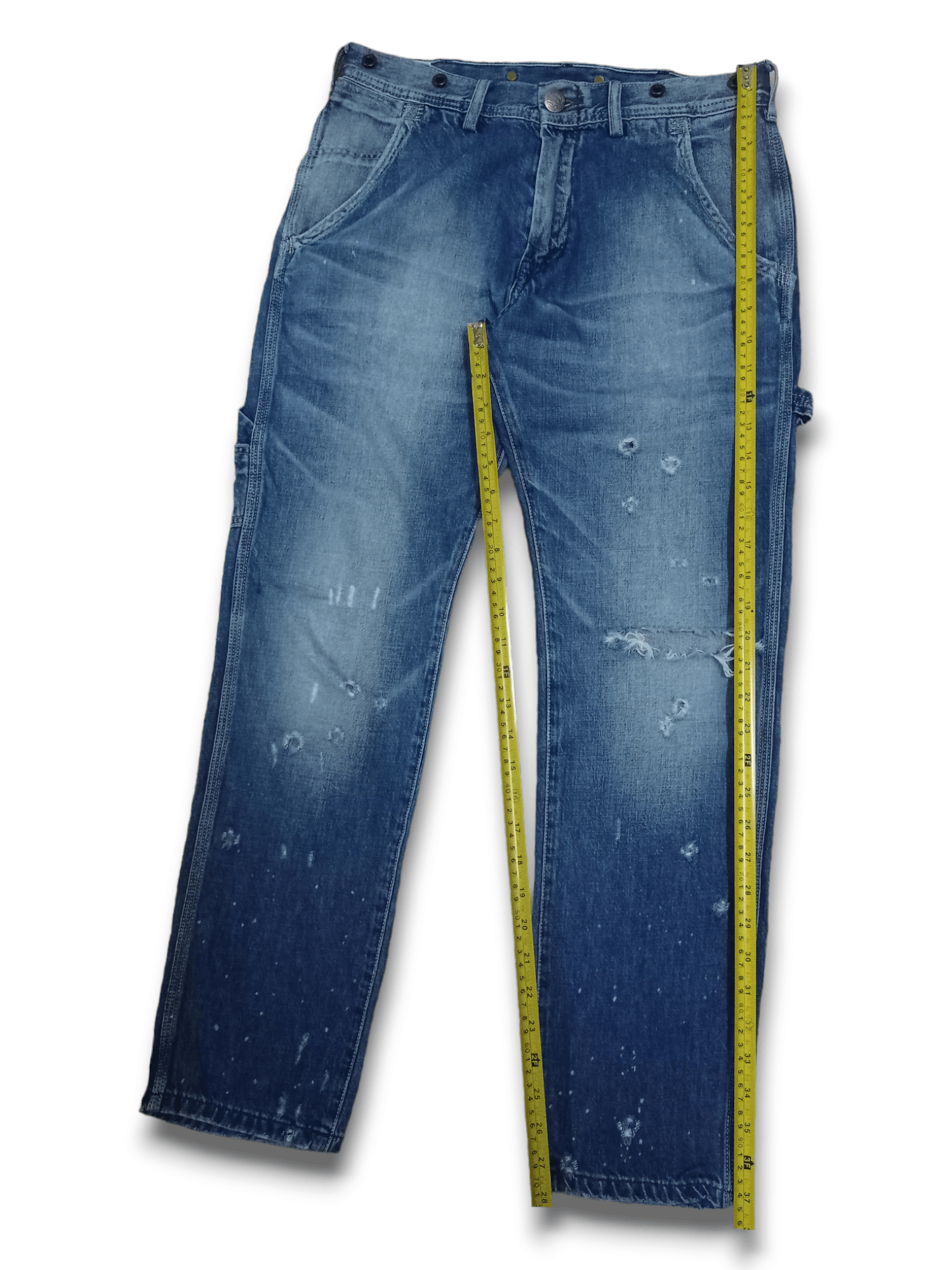 Japanese Brand Vintage Japanese Brand Painted Distressed Carpenter Jeans Size US 30 / EU 46 - 10 Thumbnail