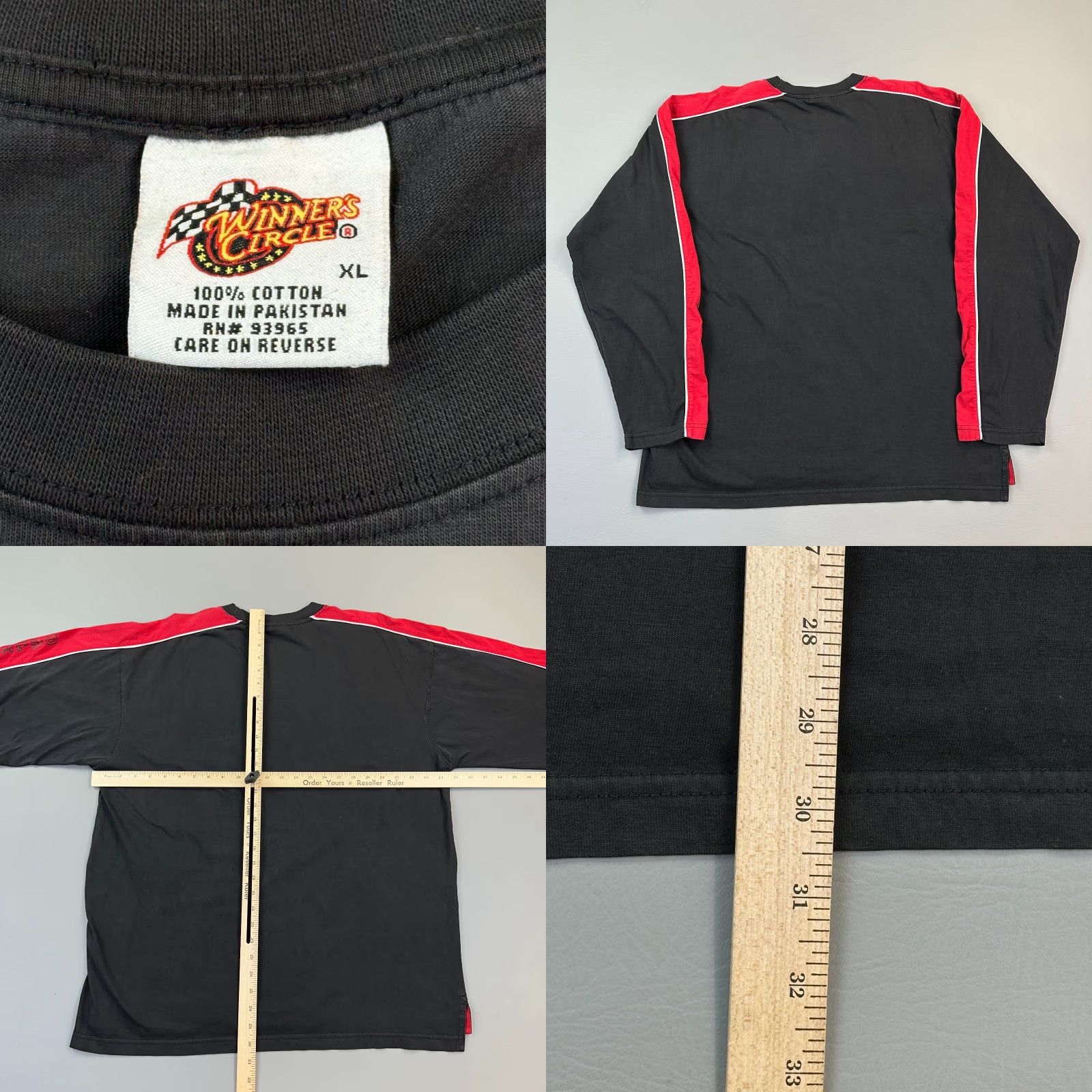 NASCAR VINTAGE Winners Circle NASCAR Shirt Mens XL Black Red Dale Earnhardt Senior #3 Long Sleeve Y2K Size US XL / EU 56 / 4 - 8 Thumbnail
