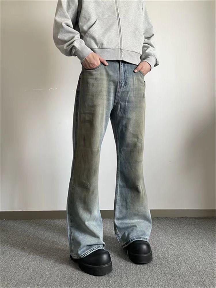 Japanese Brand × Jean Vintage Dirty Dye Micro Flare Wide Leg Jeans Size US 34 / EU 50 - 3 Thumbnail