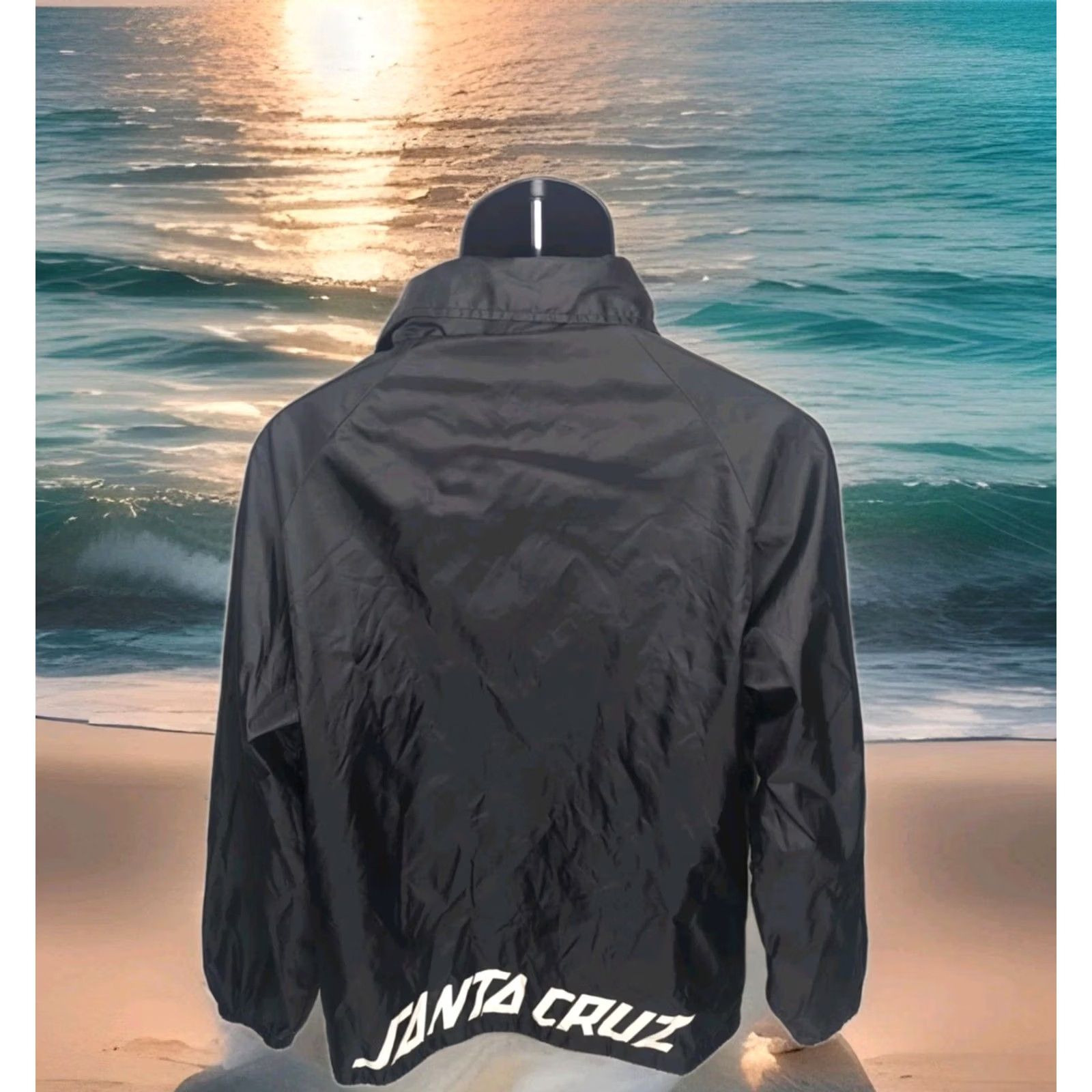 Vintage Santa Cruz Skateboards Jacket Windbreaker Men Large Black Y2K 90s Classic Punk Retro Skater Streetwear Size US L / EU 52-54 / 3 - 3 Thumbnail