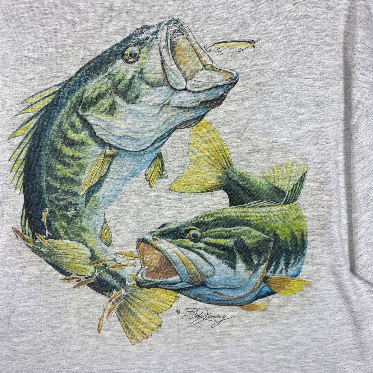 Distressed Vintage 90's Angler's Marina Fish Graphic Tee