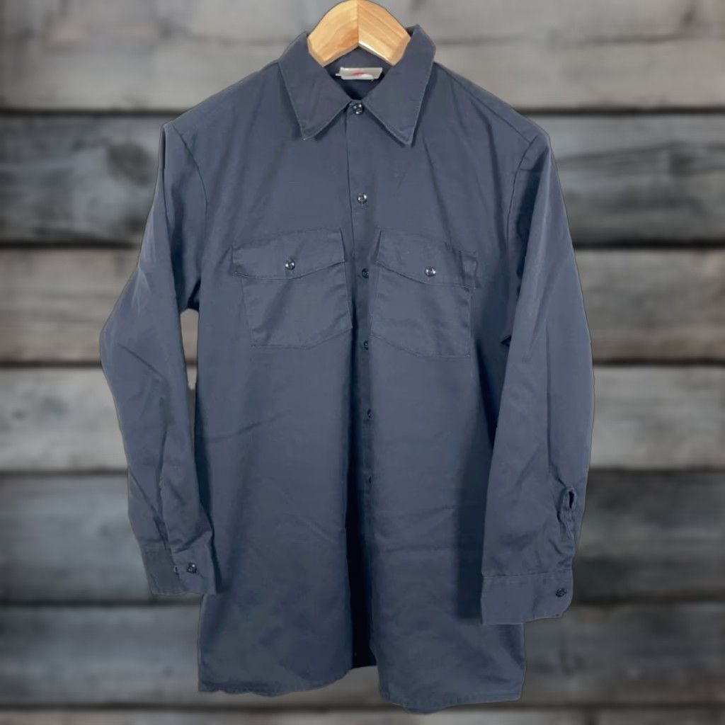 Dickies VTG Dickies Work Shirt Adult 16 - 16.5 / 32 / Large Black Lightweight USA Made Size US L / EU 52-54 / 3 - 1 Thumbnail
