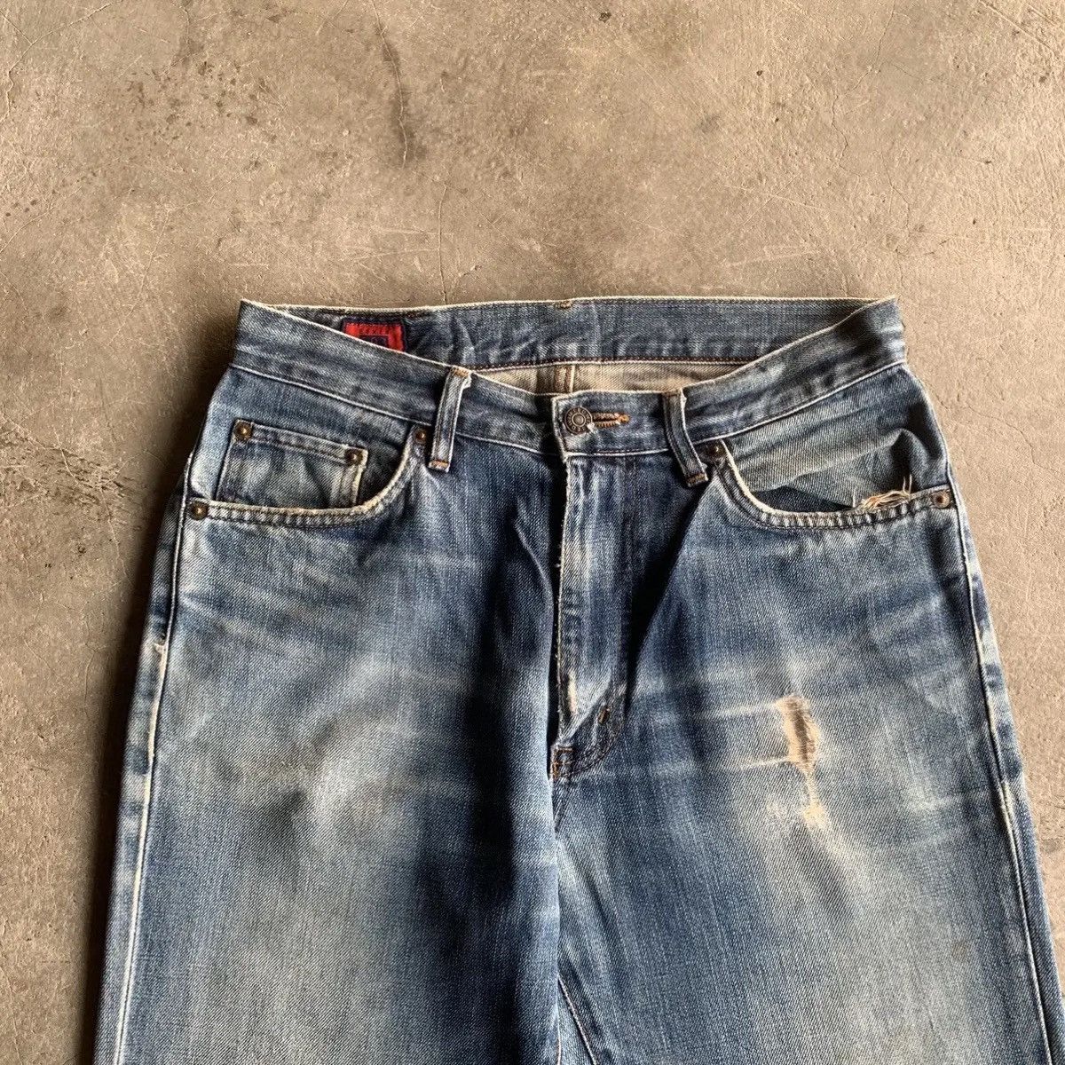 Edwin DISTRESSED! Vtg Edwin 503 RegularFit Blue Wash Jeans Pants Size US 30 / EU 46 - 2 Thumbnail