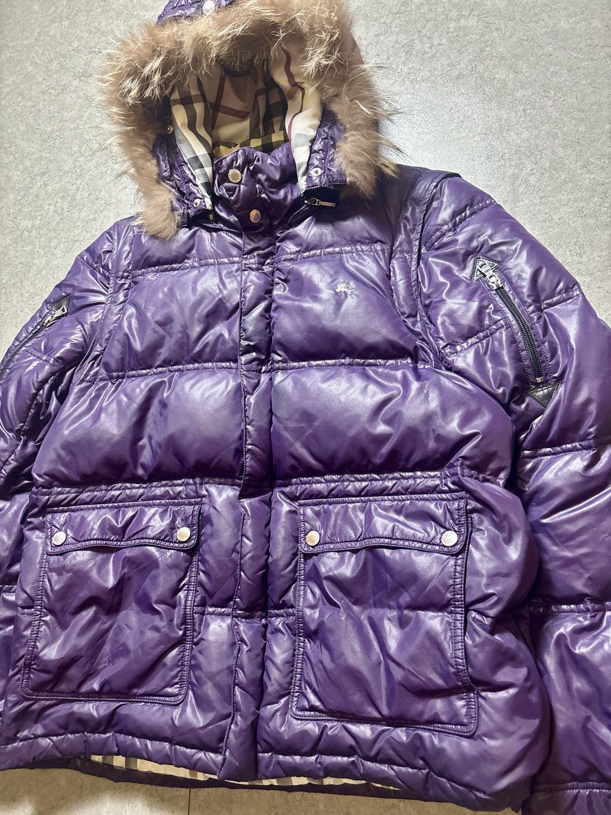 Burberry Burberry black label fur puffer jacket nova purple Size US L / EU 52-54 / 3 - 6 Thumbnail