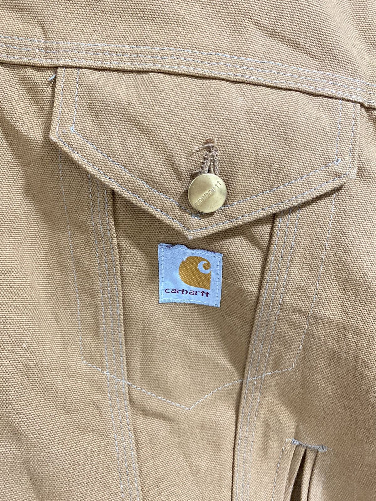 Carhartt Carhatt Trucker Jacket JB0906 Vintage 90’s Brown Size US XL / EU 56 / 4 - 3 Thumbnail