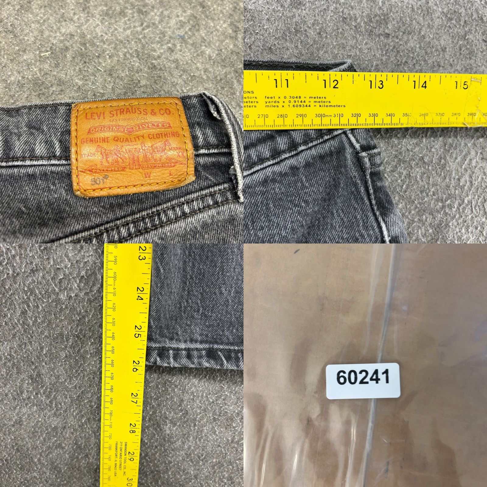 Levi's Levi's 501 Jeans Women's 25x26 Black Dark Wash Denim Stretch Straight Regular 5-Pocket 501 Series Vintage? No. (Note: "Vintage" is No in specs) Size 42" / US 20 - 8 Thumbnail