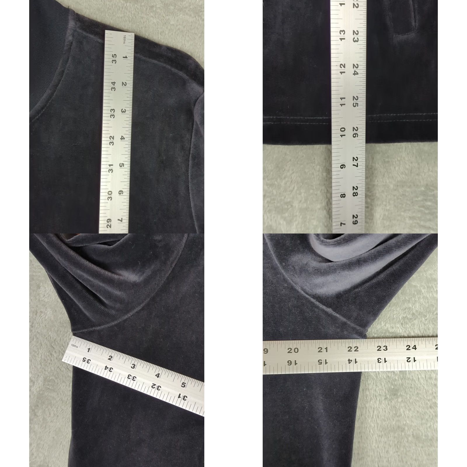 Chaps CHAPS Velour Sweatshirt Jacket Mock Neck Full Zip Black Pockets Womens Sz XL Size XL / US 12-14 / IT 48-50 - 8 Thumbnail