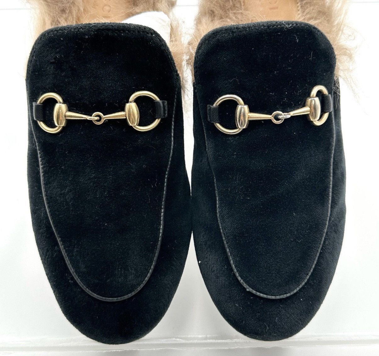 Gucci Gucci/Horsebit Velvet Fur-Lined Mule Slippers K12 Size US 7 / IT 37 - 5 Thumbnail