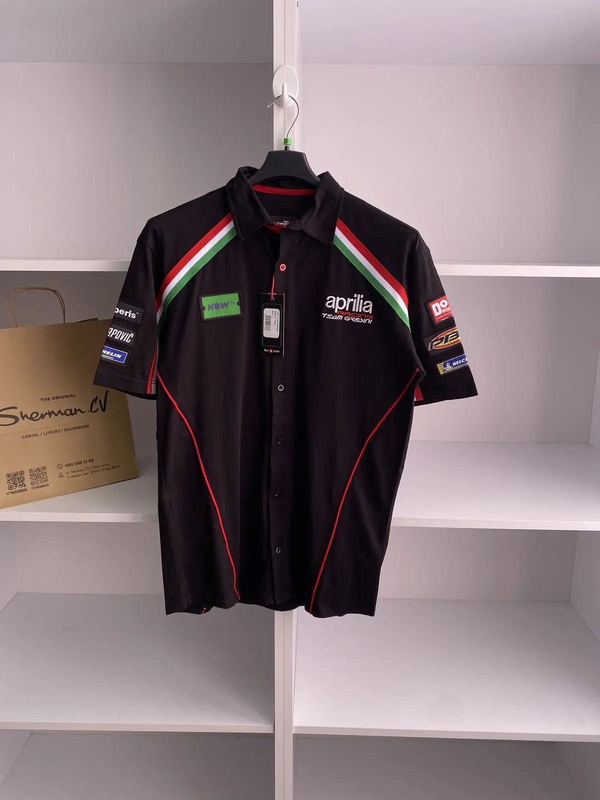 Vintage Vintage Aprilia Moto Racing Team Michelin Polo Shirt Size US L / EU 52-54 / 3 - 3 Thumbnail