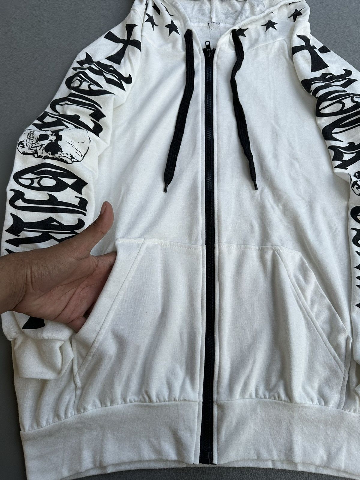 20471120 JAPANESE ROCK GIRL SKULL ZIP HOOODIE IFSIXWASNINE LGB STYLE Size L / US 10 / IT 46 - 9 Thumbnail