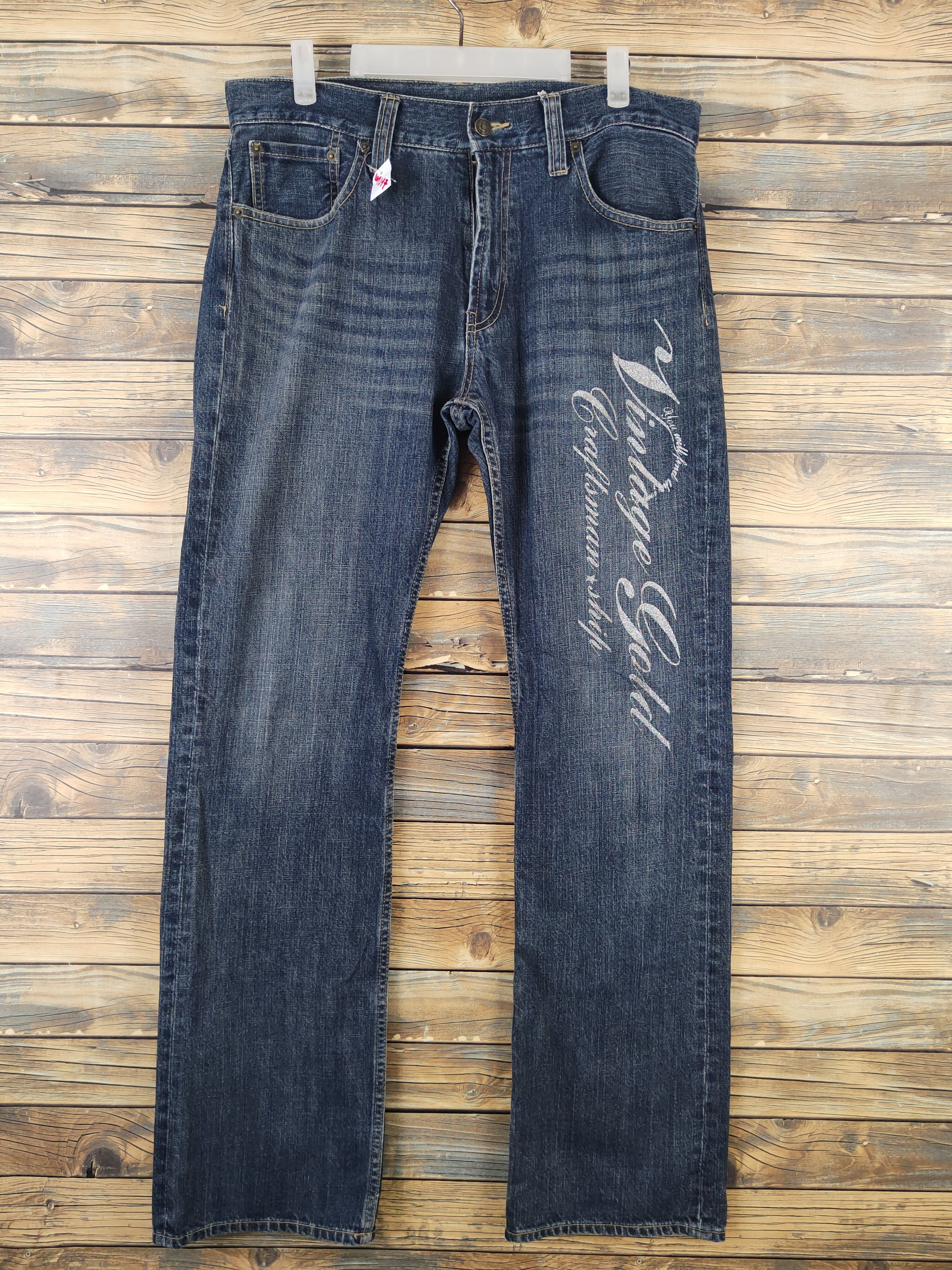 Japanese Brand Japanese Brand Dark Blue Distressed Ripped Jeans #W1397 Size US 34 / EU 50 - 1 Thumbnail