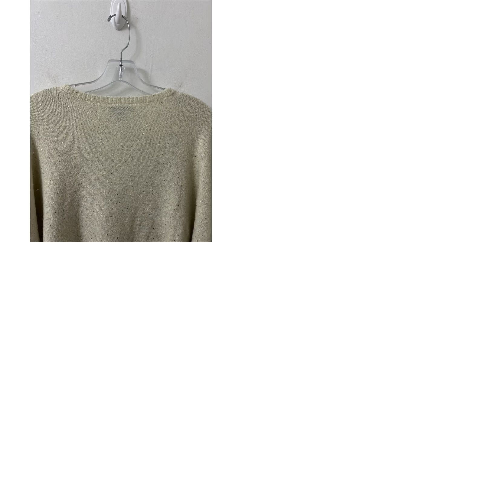 Vintage VINTAGE CeCe Sweater Womens XL Beige V-Neck Sequin Knit Drop Shoulder Pullover L/S NWT Size XL / US 12-14 / IT 48-50 - 9 Thumbnail