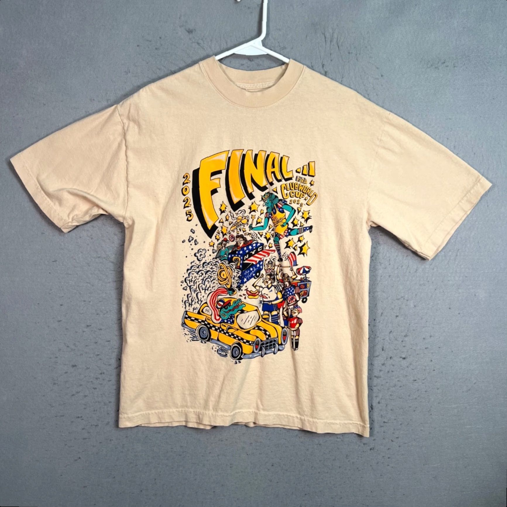 Adidas Adidas T-Shirt Futbol Society Club World Cup 2025 Final Beige Medium 100% Cotton Mens Size US M / EU 48-50 / 2 - 2 Thumbnail