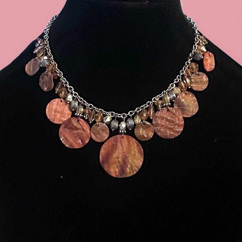 Other Lia Sophia silver tone abalone shell & bead dangle necklace Size ONE SIZE - 1 Thumbnail