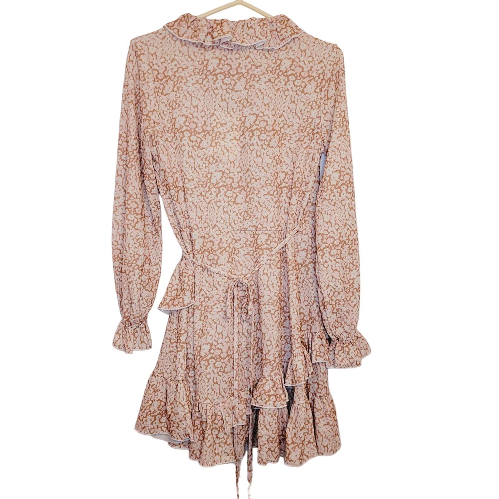 Ted Baker NewTed Baker Quiin pink floral ruffle long sleeve wrap dress Size M / US 6-8 / IT 42-44 - 3 Thumbnail