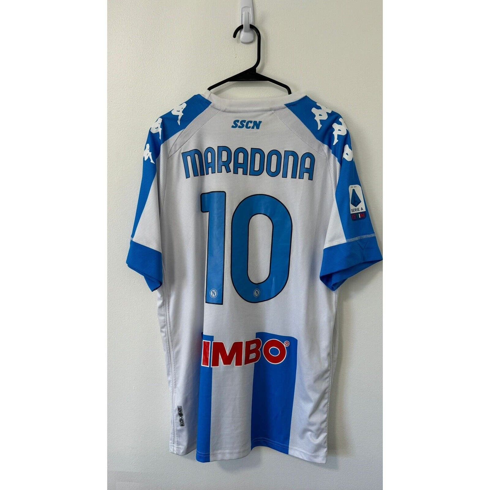 image of Kappa Napoli Home 2020/21 10 Maradona (Extra Large) in Blue, Men's