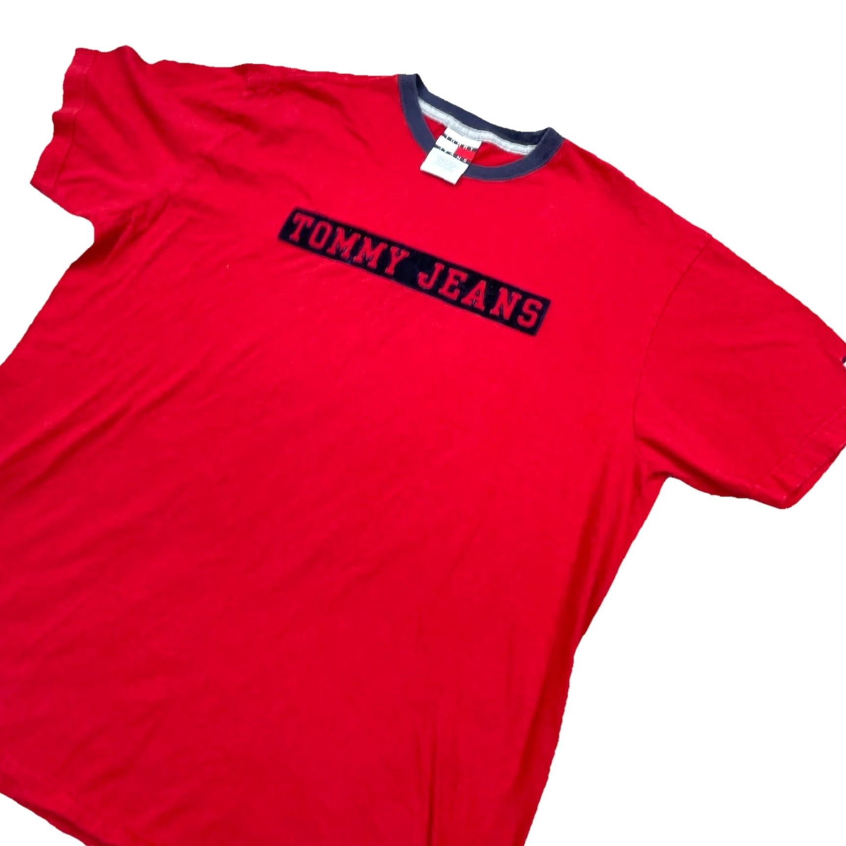 Tommy Hilfiger VINTAGE Tommy Hilfiger Shirt Men Medium Red Blue Spell Out Tee Y2K Ringer Adult Size US M / EU 48-50 / 2 - 4 Thumbnail