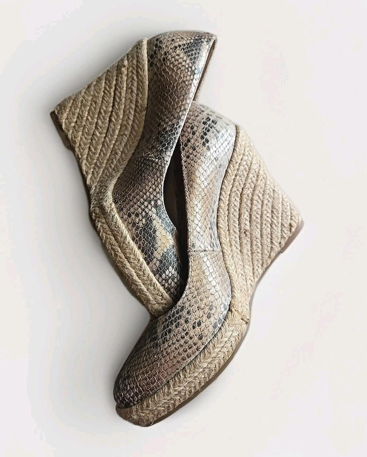 Other Via Spiga Women's Wedge Heels Closed Shoes Snake Leather 8 M Size US 8 / IT 38 - 7 Thumbnail