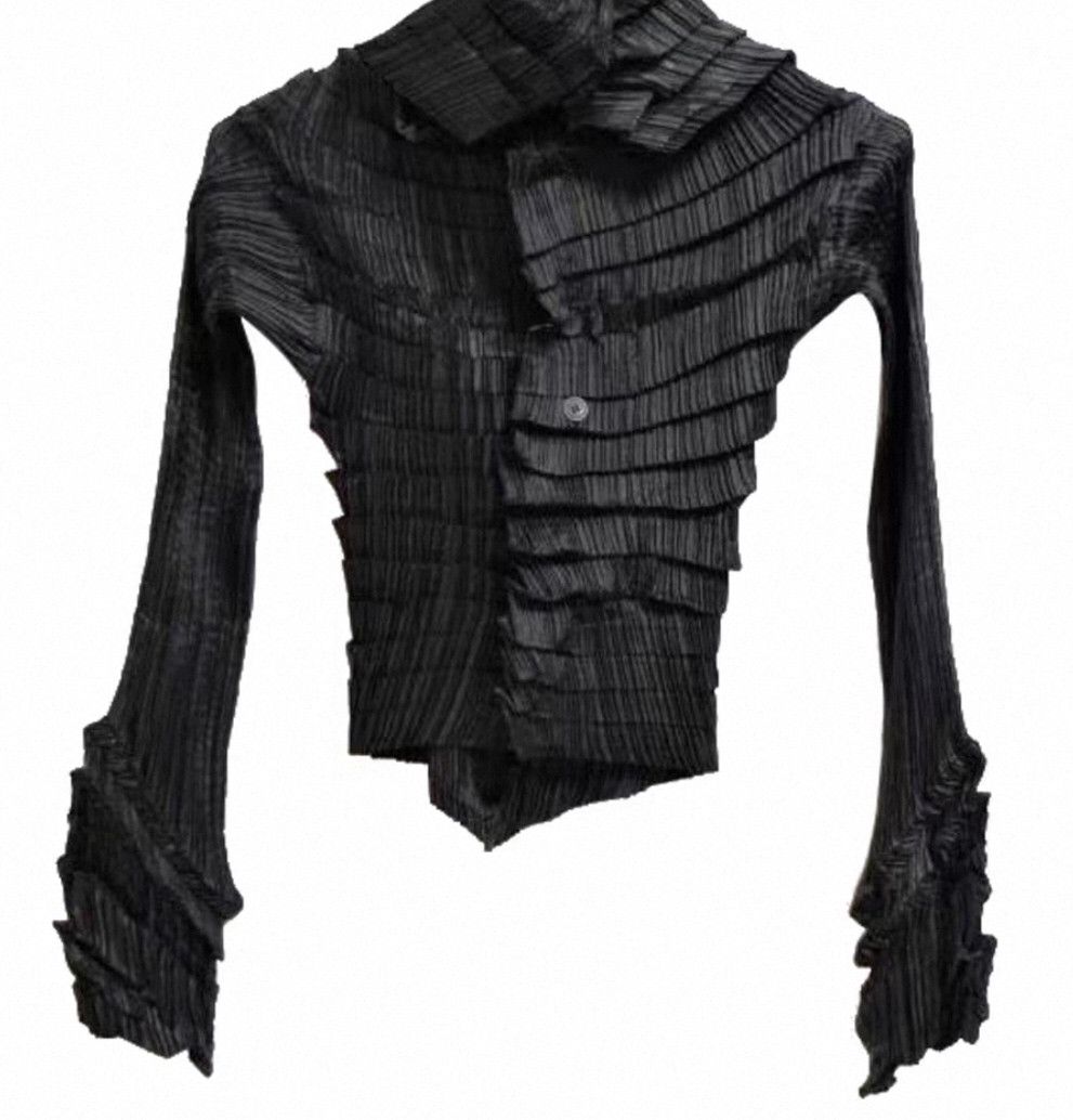 Issey Miyake Issey Miyake size:S Black main line stepped pleated skirt Size 31" - 1 Thumbnail