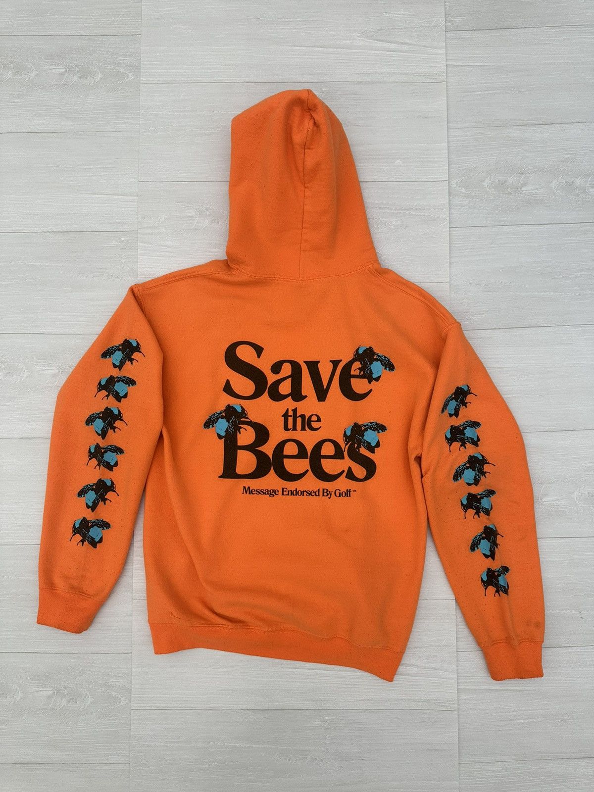 Golf Wang Golf Wang Orange Neon Save The Bees Hoodie Sz. Medium Honey |  Grailed