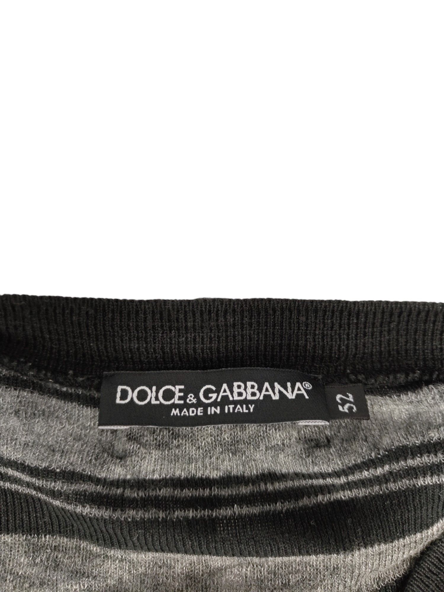Dolce & Gabbana Dolce & Gabbana Black And Grey Striped Top Size US L / EU 52-54 / 3 - 5 Thumbnail