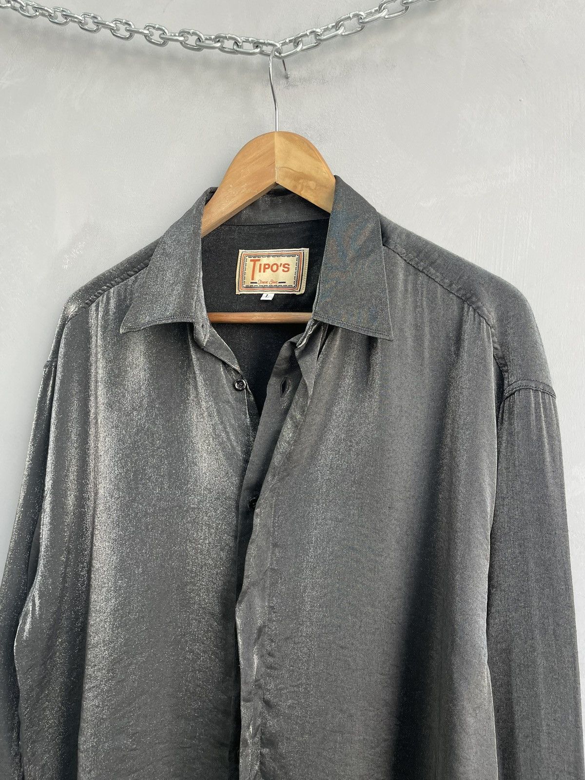 Japanese Brand Rare metallic boxy oversized JPG style shirt button up y2k Size US L / EU 52-54 / 3 - 4 Thumbnail