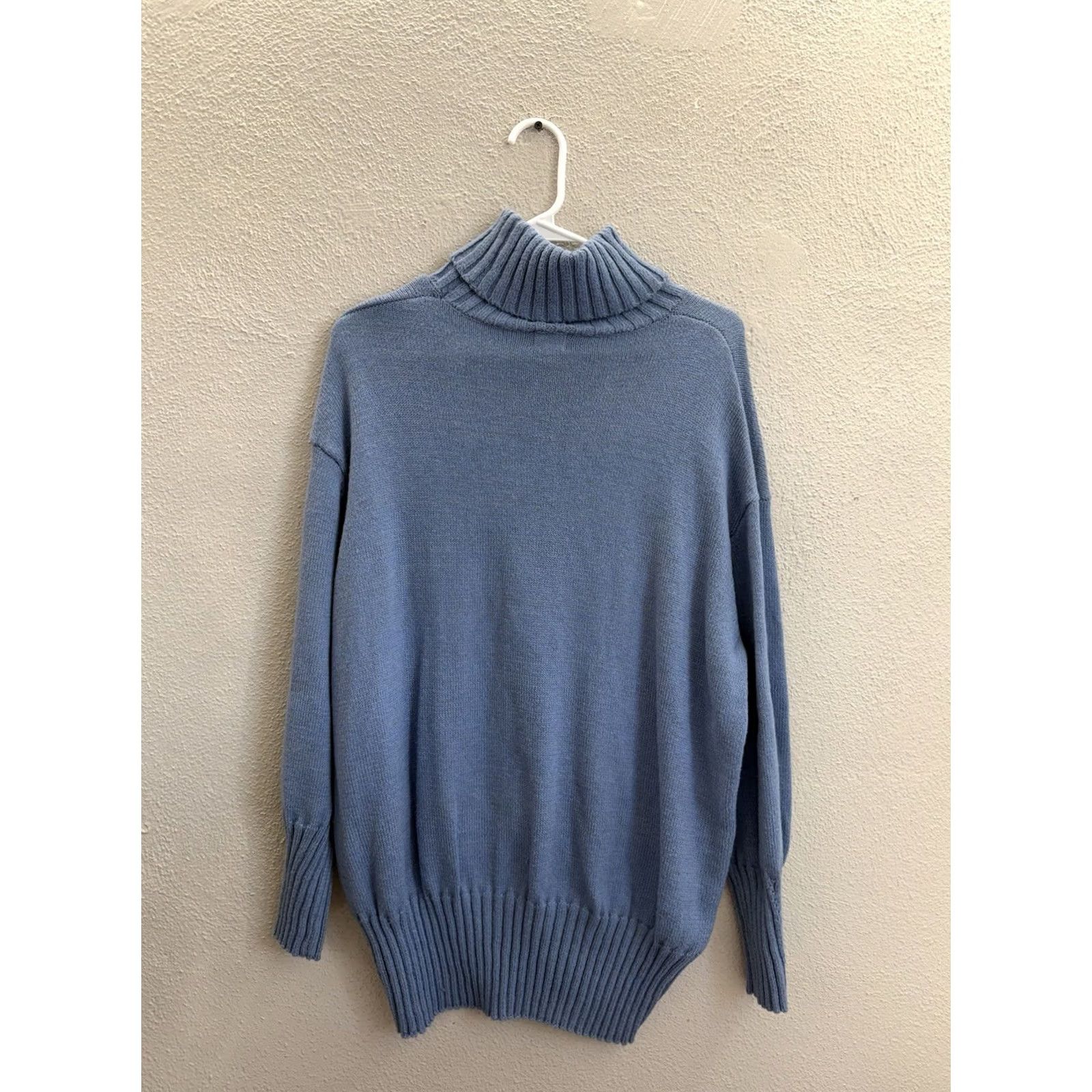 Vintage A New Day Sweater Shirt Women Large Blue Knit Turtleneck Pullover Casual... Size L / US 10 / IT 46 - 6 Thumbnail