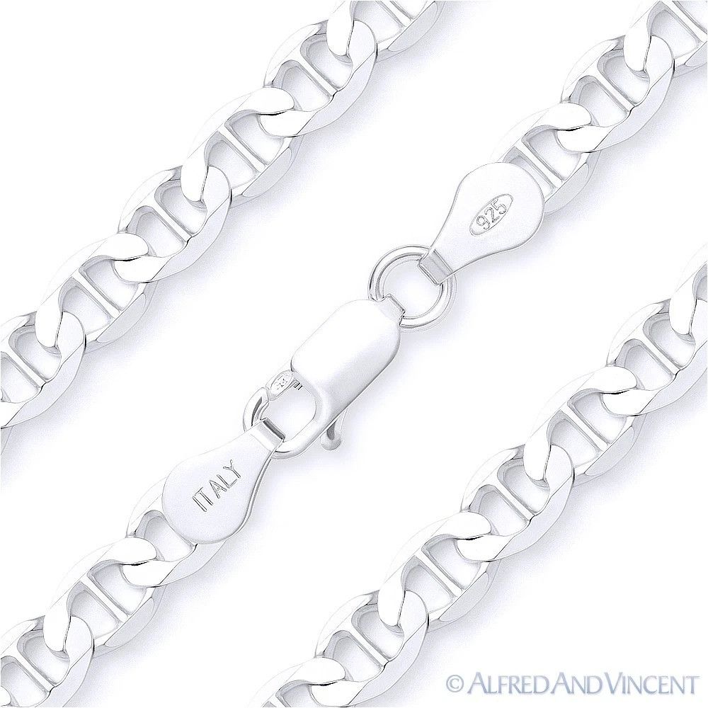 Other 6.3mm Marina / Mariner Link Italian Chain Bracelet 7" Size ONE SIZE - 1 Thumbnail