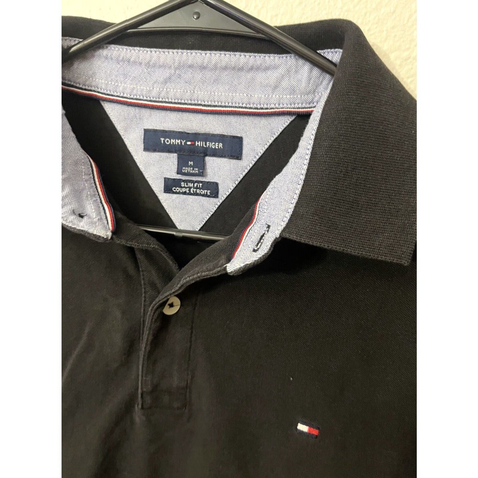 Tommy Hilfiger TOMMY HILFIGER Slim Fit Polo Shirt Black M Short Sleeve Mens Size US M / EU 48-50 / 2 - 3 Thumbnail
