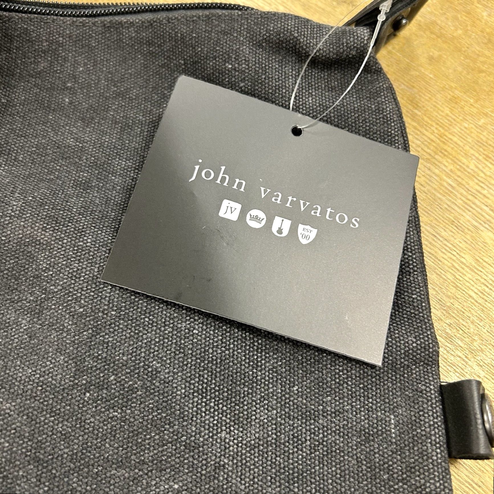 John Varvatos John Varvatos Weekend Bag Duffle Gray Cotton Blend Travel New Washed Faded Canvas Men Bag Size ONE SIZE - 3 Thumbnail
