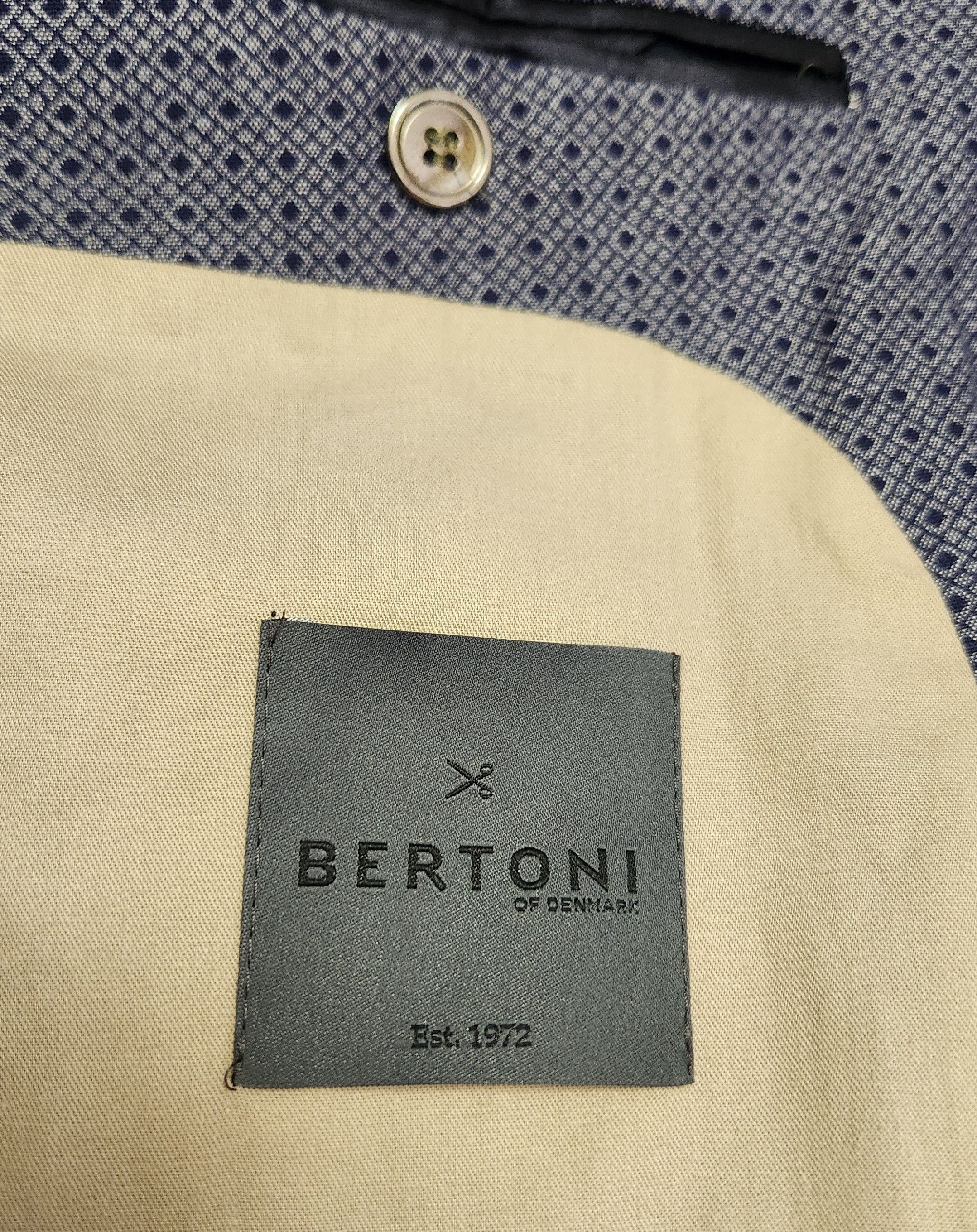 Other Bertoni sport coat 42 blue cotton pattern men's Denmark Size 42R - 7 Thumbnail