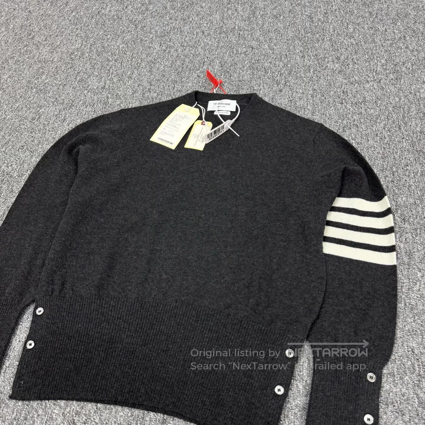 Thom Browne Thom Browne Four stripes; wool knit sweater| Size US L / EU 52-54 / 3 - 3 Thumbnail