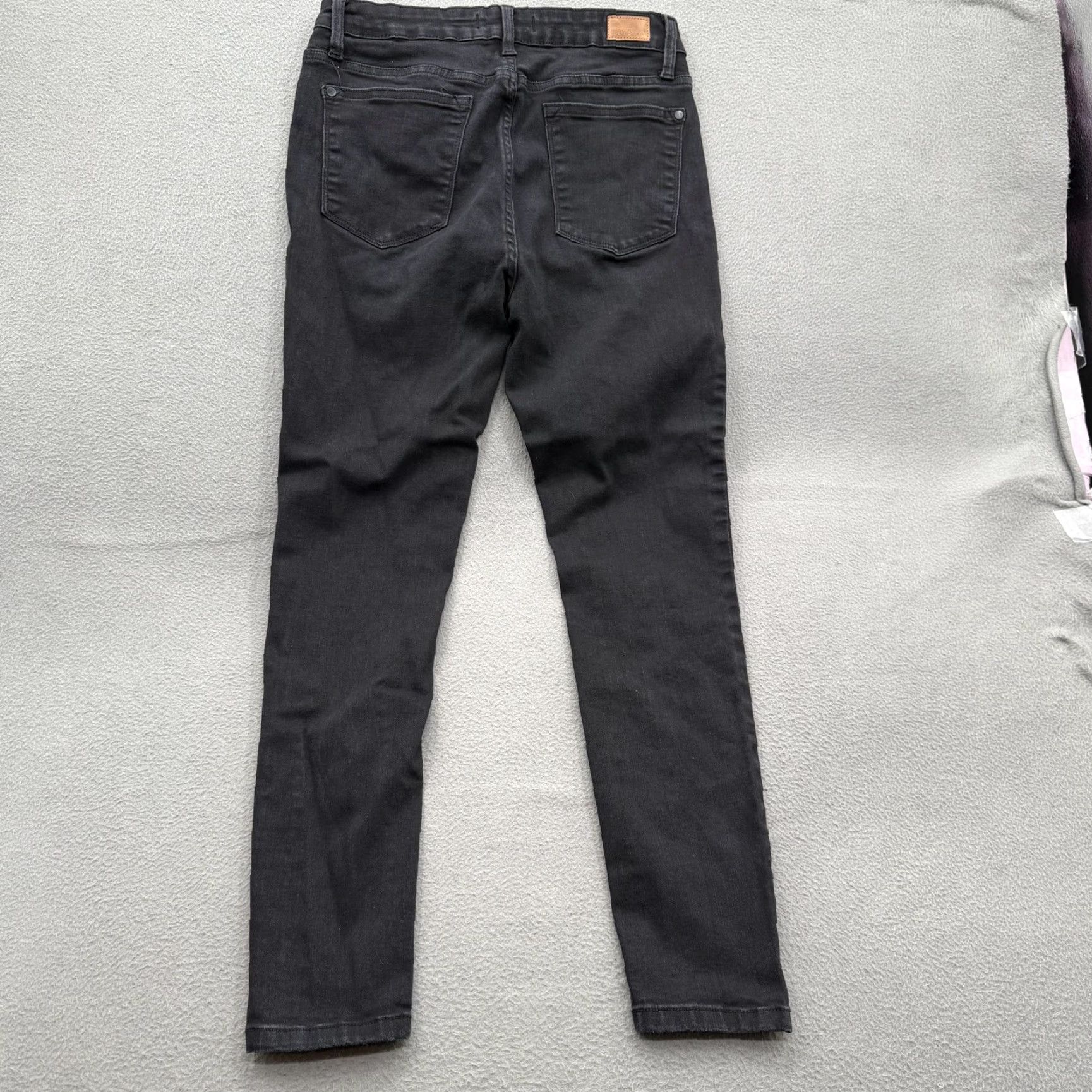 Vintage Judy Blue Jeans Skinny Womens 30x30 Black Charcoal Wash Mid Rise Stretch Denim Pocket Button Zipper Slim Leather Patch City 11/30 Men? Size 32" / US 10 / IT 46 - 2 Thumbnail