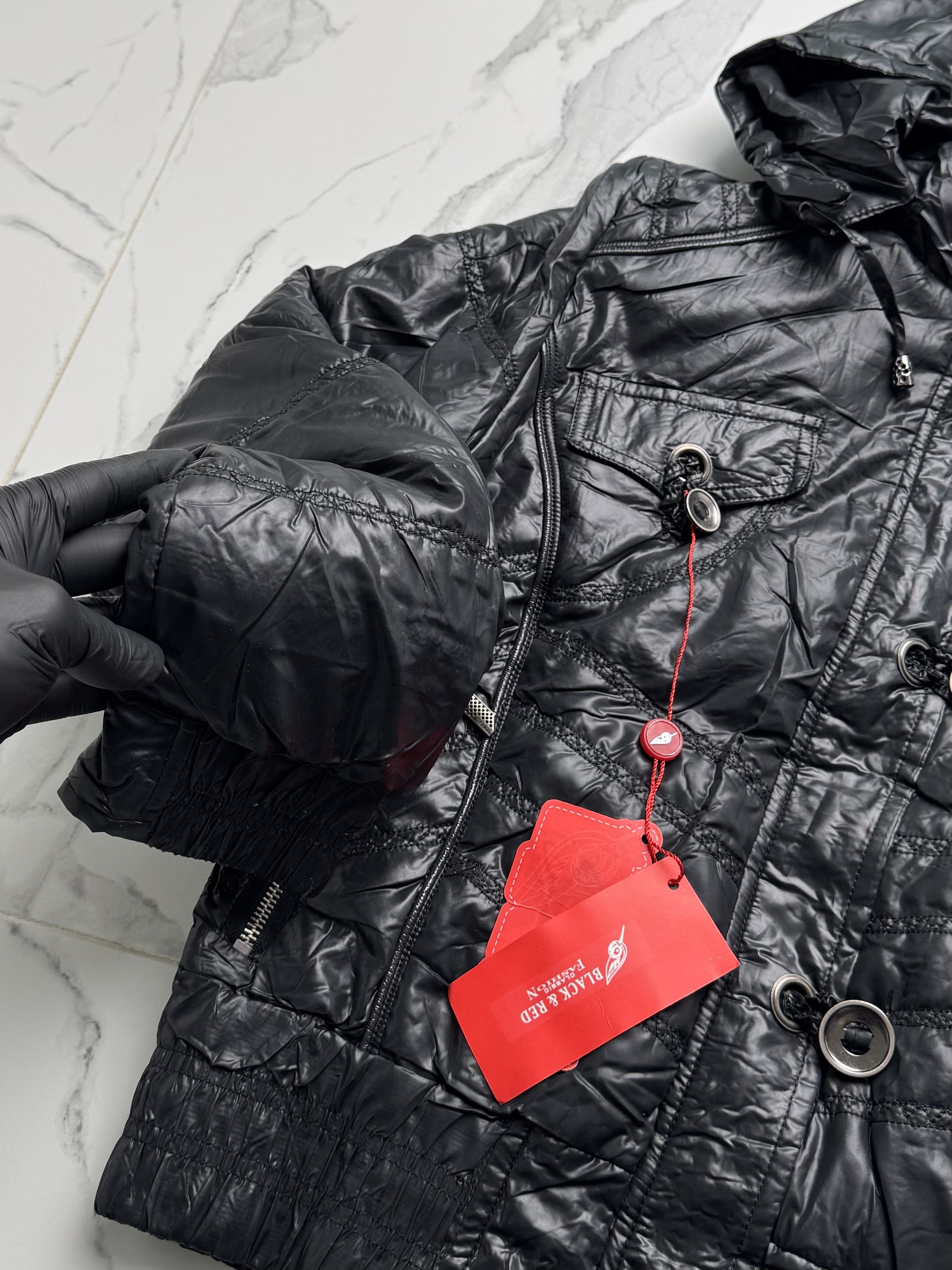 Japanese Brand Black Y2K Cropped Moto Jacket Women S Utility Biker Coat Size S / US 4 / IT 40 - 7 Thumbnail