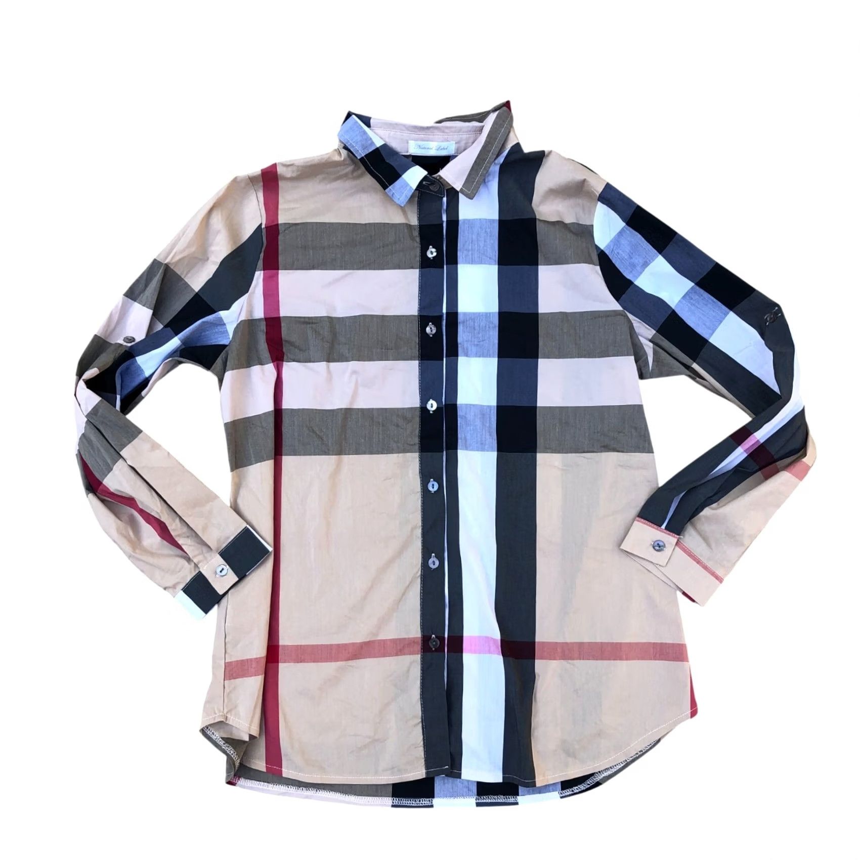 Vintage NATURAL LABEL Plaid Button Up Shirt Women’s LARGE Brown Long Sleeve Collared Shirt Women’s L Brown Plaid Button Up Shirt Size L / US 10 / IT 46 - 2 Thumbnail