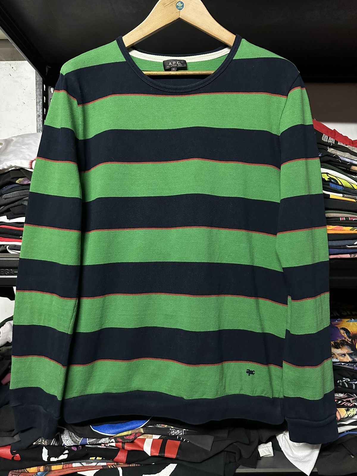 A.P.C. × Vintage Vintage APC Stripe Sweatshirt Size US M / EU 48-50 / 2 - 1 Thumbnail
