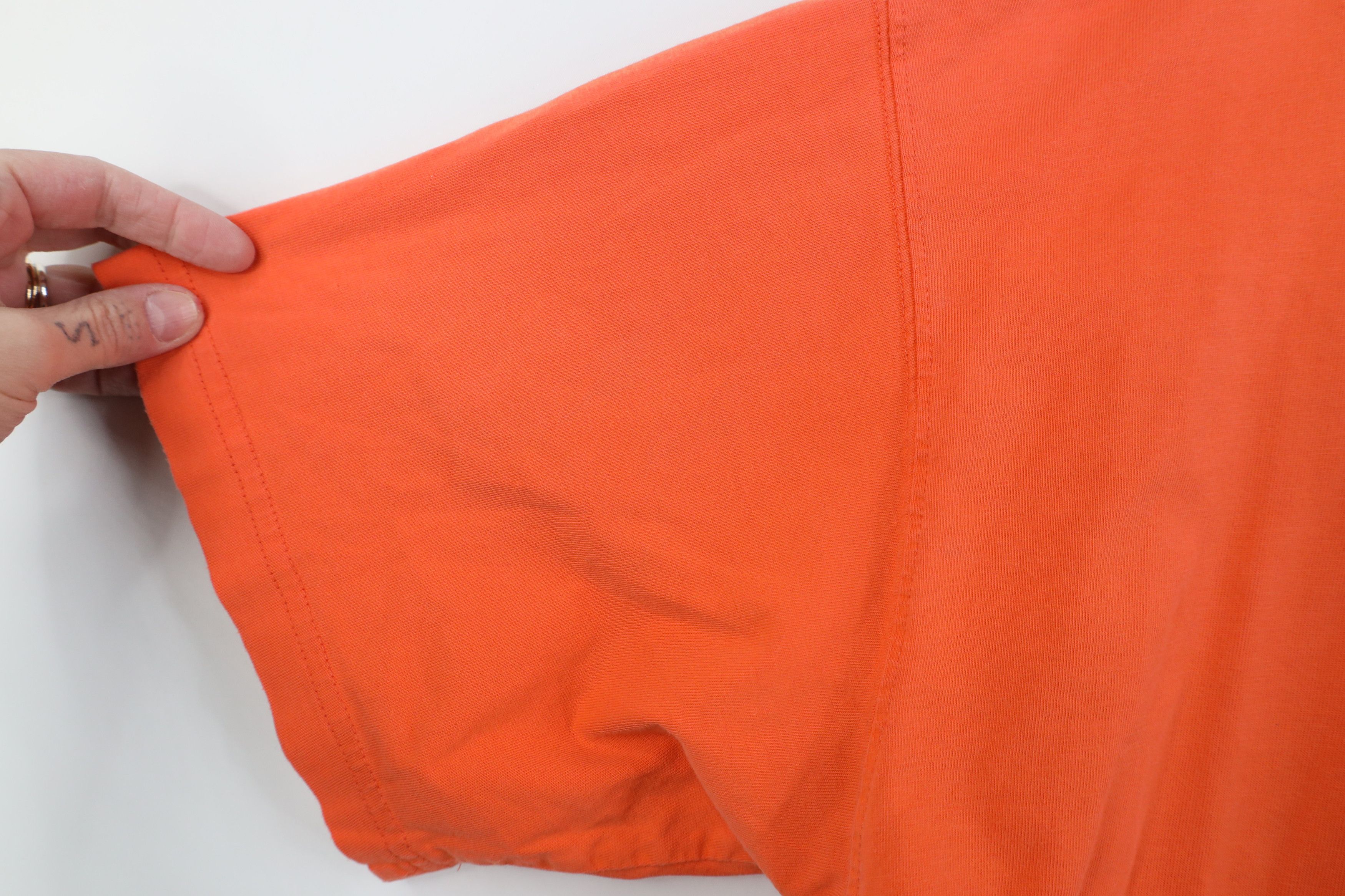Reebok Vintage 90s Reebok Faded Spell Out T-Shirt Orange Cotton Size US L / EU 52-54 / 3 - 12 Thumbnail