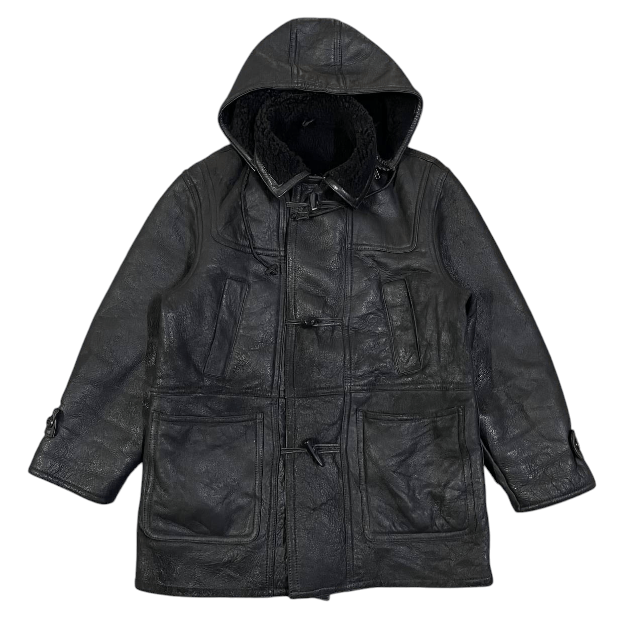 Leather Vintage Ulcolow Shearling Leather Duffle Coat Size US M / EU 48-50 / 2 - 1 Thumbnail