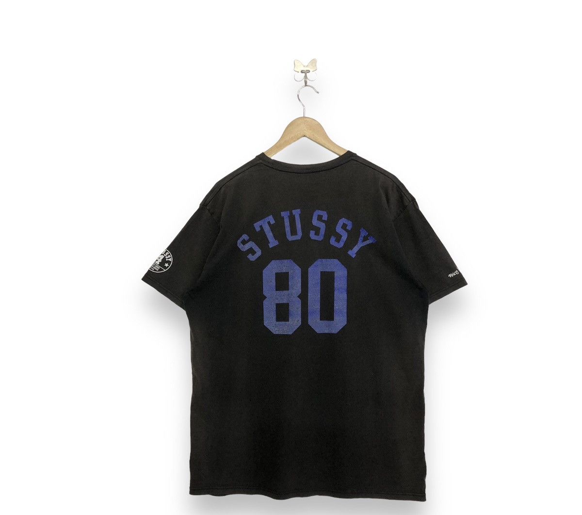 Stussy Disstress Stussy 80 Sunfaded Spellout Tshirt Size US XL / EU 56 / 4 - 2 Thumbnail