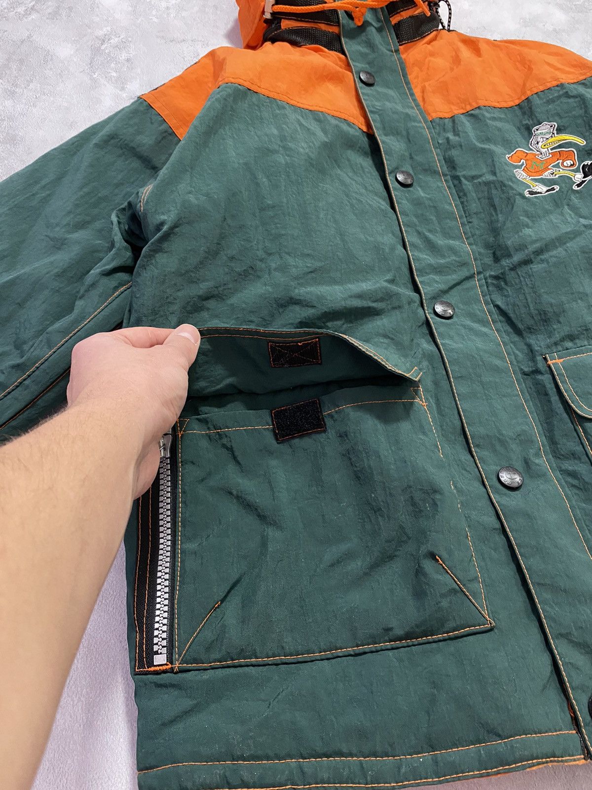 Champion 🏈 Vintage 90s Jacket Champion MIAMI Back Logo Big Dolphins Size US M / EU 48-50 / 2 - 6 Thumbnail