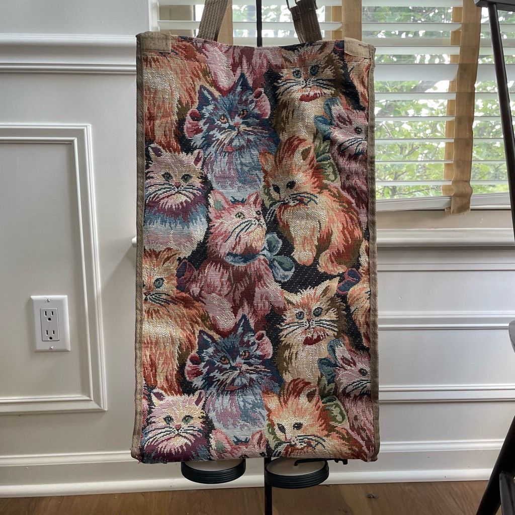 Vintage Vintage Cat Tapestry Wheeled Shopper Bag Tote Collapseable Size ONE SIZE - 1 Thumbnail