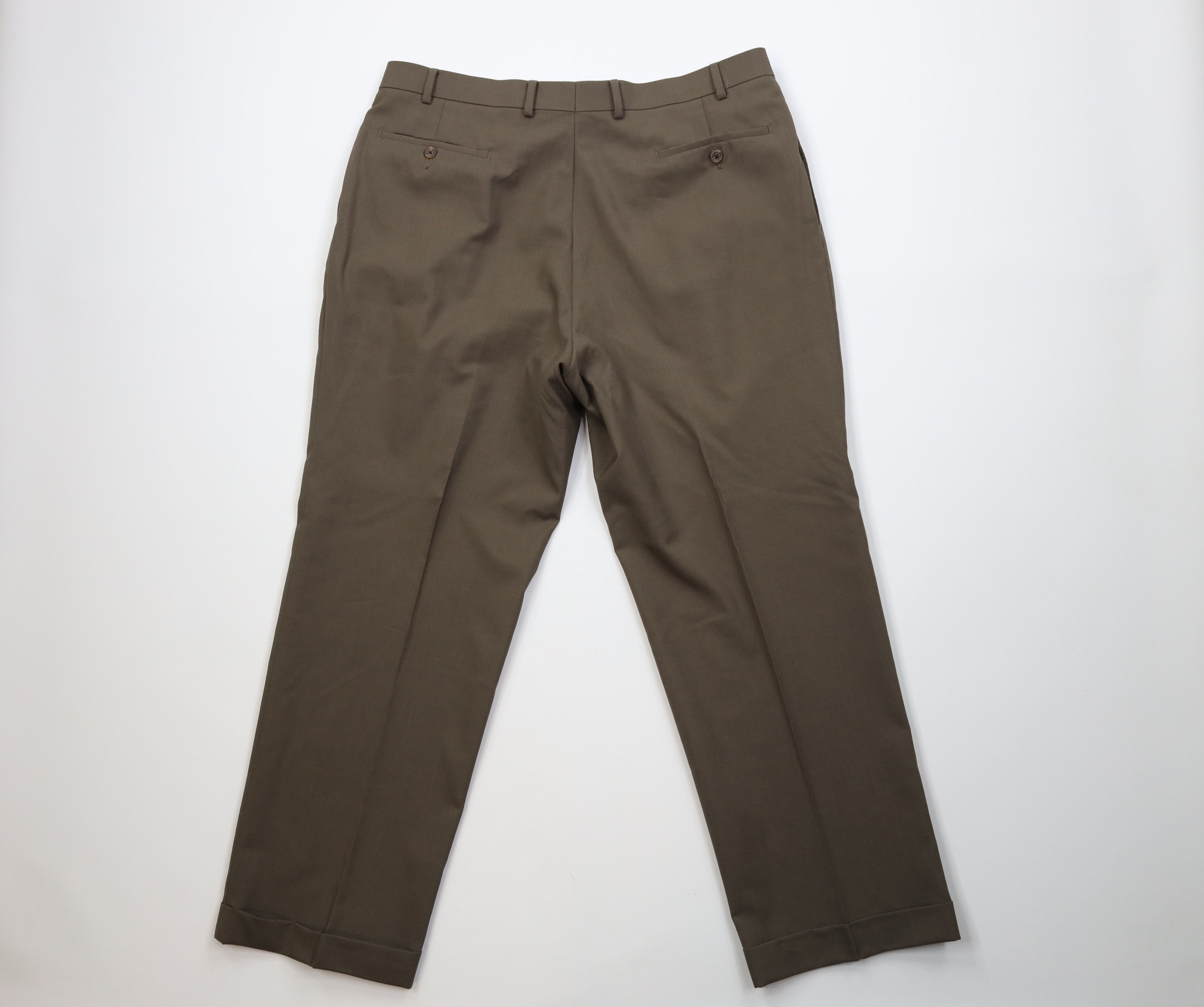 Ralph Lauren Vintage 90s Ralph Lauren Pleated Wide Leg Chino Pants Brown Size US 38 / EU 54 - 12 Thumbnail