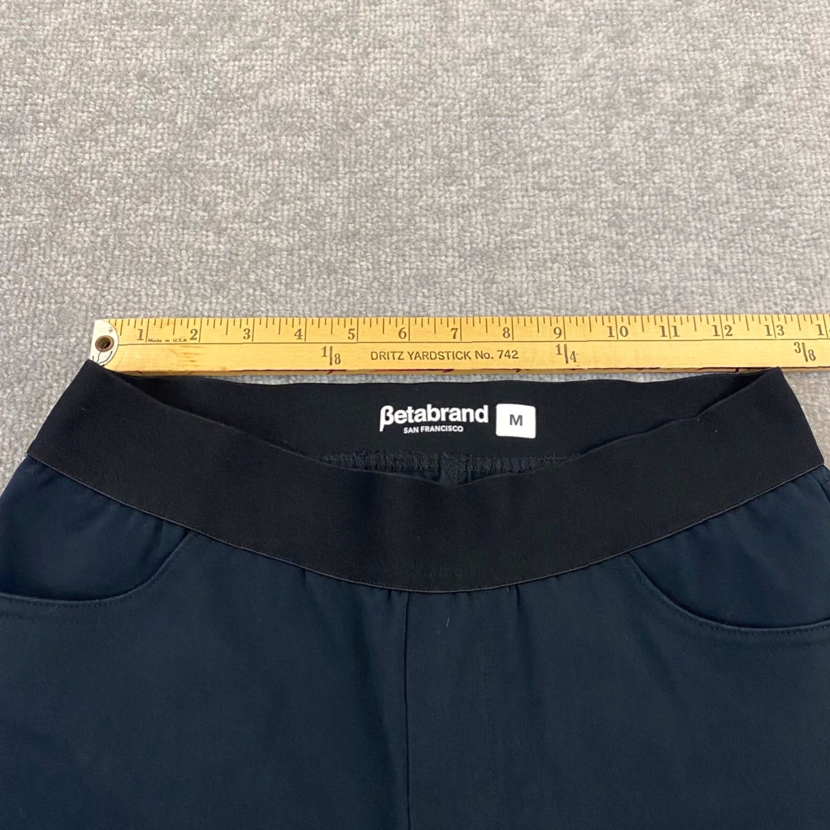 Vintage Betabrand Cotton Twill Elastic Waist Black Pull On Pants Womens Size Medium Size 32" / US 10 / IT 46 - 5 Thumbnail