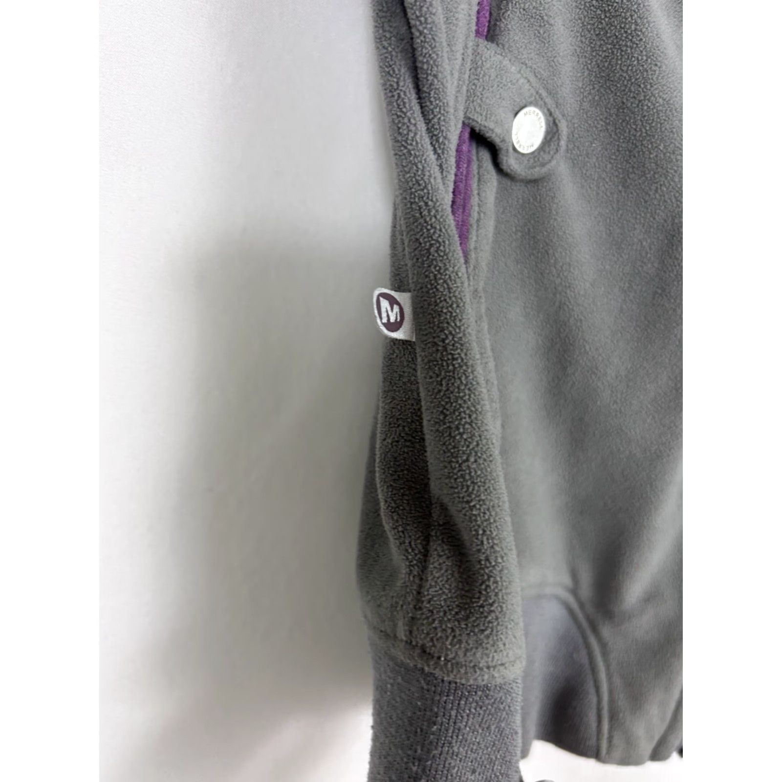 Merrell Merrell Womens Medium Gray Purple Fleece Full Zip Up Jacket Size M / US 6-8 / IT 42-44 - 7 Thumbnail