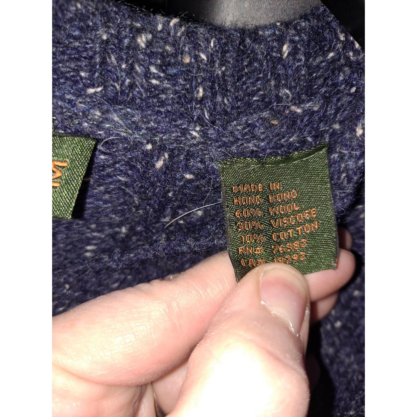 Timberland Timberland Blue and White Cable Knit Crew Neck Wool Blend Sw Size US M / EU 48-50 / 2 - 4 Thumbnail