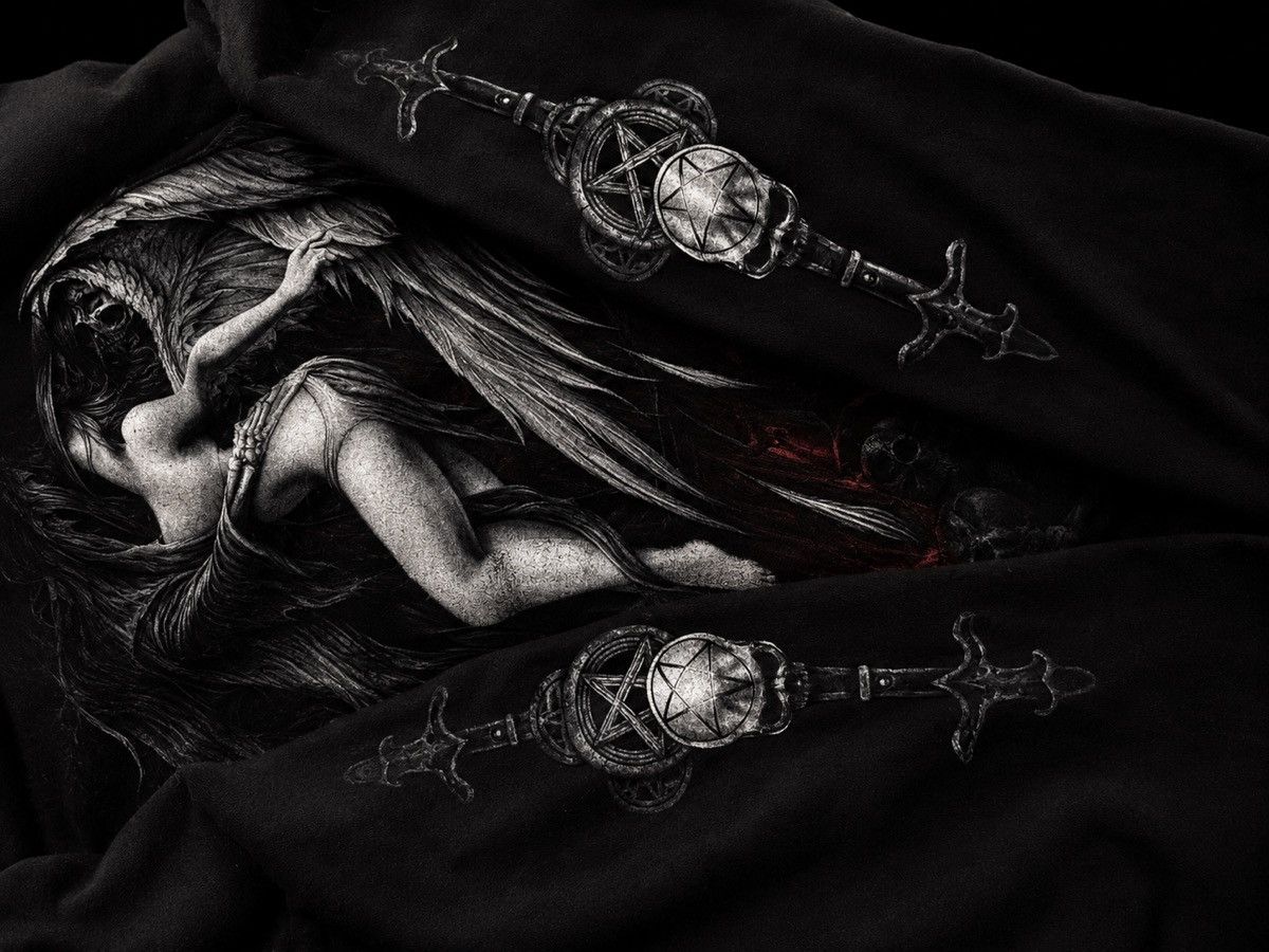 Other Vintage Gothic Angel Demon Skull Graphic Hoodie Spiral Size US M / EU 48-50 / 2 - 4 Thumbnail